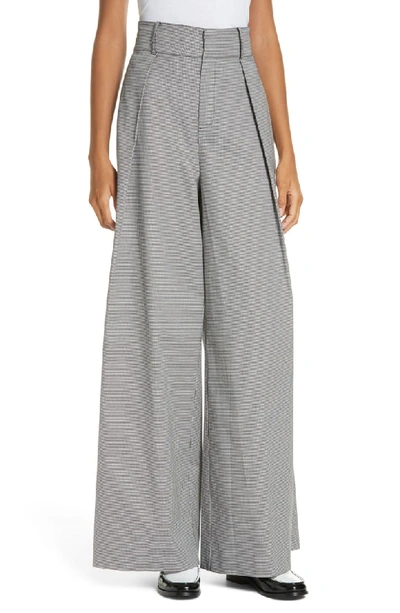 Opening Ceremony Pleated High-waist Check Wide-leg Trousers In Black Multi
