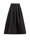 Tibi Silk-faille Midi Skirt In Dark Navy