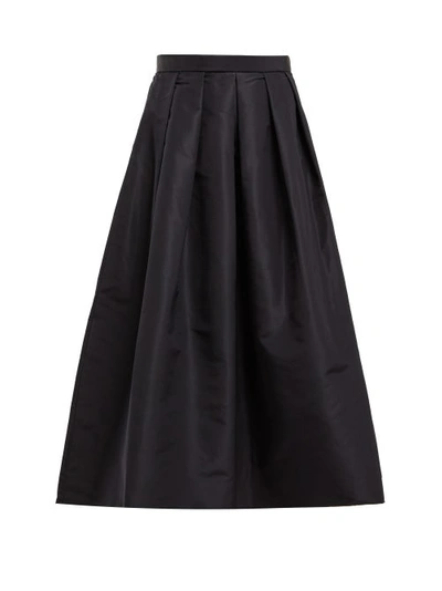 Tibi Silk-faille Midi Skirt In Dark Navy