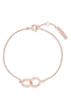 Olivia Burton The Classics Double Ring Chain Bracelet In Rose Gold