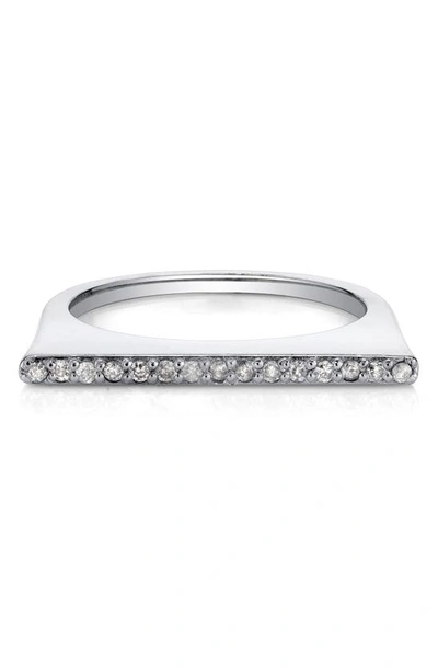 Sheryl Lowe Pavé Diamond Bar Ring In Sterling Silver