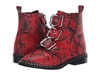 Red Snake Print Leather