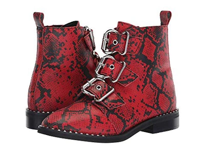 Steve Madden Recharge Bootie In Red Snake Print Leather