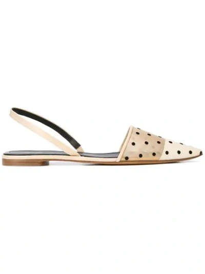 Diane Von Furstenberg Pom Pom Slingback Pumps In White