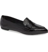 Agl Attilio Giusti Leombruni Softy Pointy Toe Moccasin Loafer In Black Leather