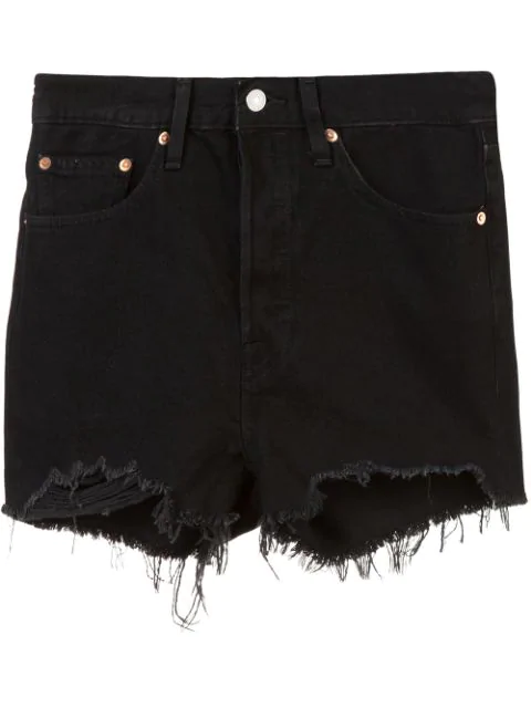 levi's 501 high rise shorts black