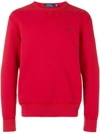 Polo Ralph Lauren Logo Jersey Sweatshirt In Red
