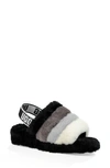 Ugg Fluff Yeah Genuine Shearling Slingback Sandal In Black Multi