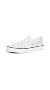 Vans Ua Classic Slip On Sneakers In Checkerboard Grey Dawn/white