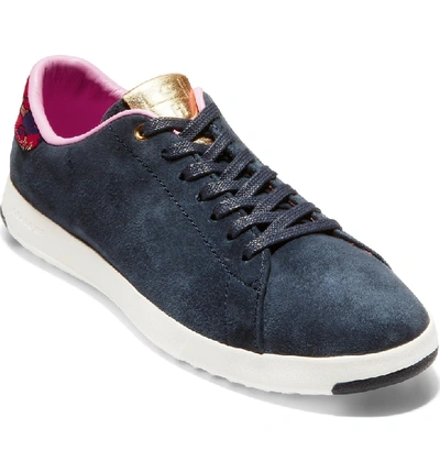 Cole Haan Grandpro Tennis Shoe In Blueberry Suede