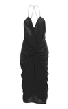 Acler Jenkins Crepe De Chine Midi Dress In Black