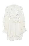 Acler Spencer Embroidered Broadcloth Mini Dress In White