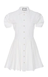 Alexis April Pleated Cotton-blend Mini Dress In White