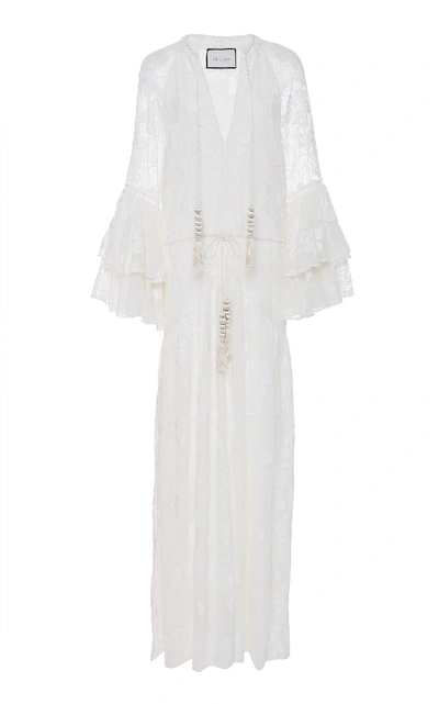 Alexis Karita Ruffled Lace Maxi Dress In White