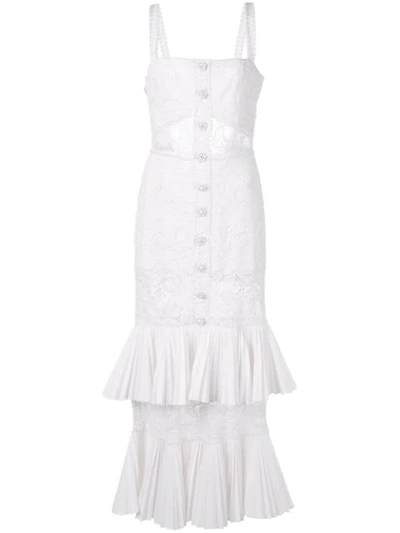 Alexis Lyssa Tiered Ruffle Lace Dress In White