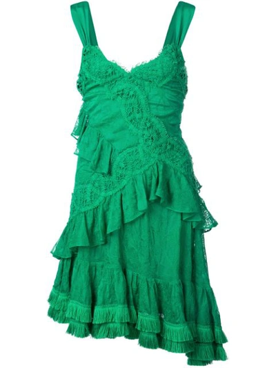 Alexis Lakshmi Asymmetrical Mini Dress In Green