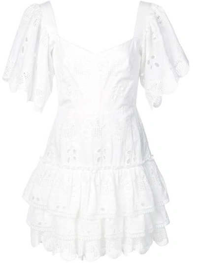 Alexis Afonsa Broderie Anglaise Tiered Short Dress In White | ModeSens