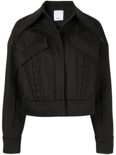 Acler Collins Lace-up Cropped Jacket In Black