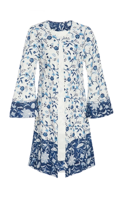 Alix Of Bohemia Limited Edition Delphine Blue Block Print Coat