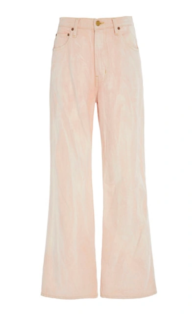 B Sides Plein High-rise Straight-leg Watercolor Jeans In Pink