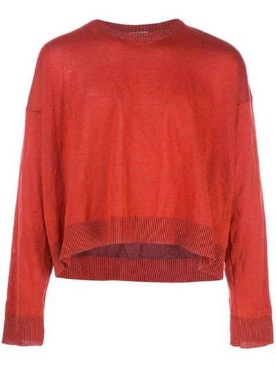 Lanvin Cropped Wrinkle Effect Knit In Red