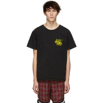 Rhude Rasor Road Printed Cotton-jersey T-shirt In Black