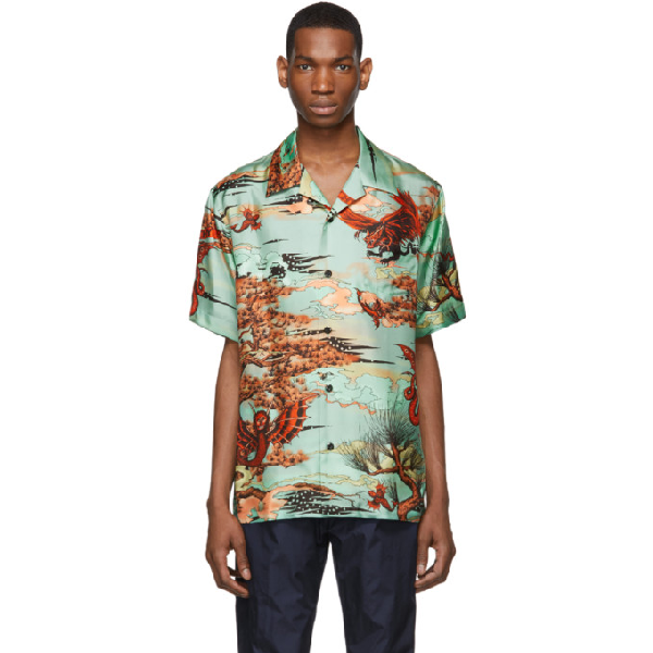 Givenchy Dragon-print Relaxed-fit Silk-twill Shirt In 960 Multi | ModeSens