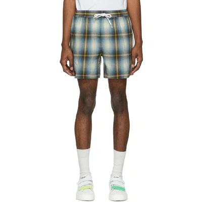 Adaptation Plaid Shorts In Blue Yellow