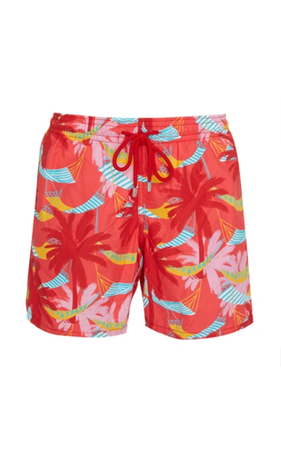 Vilebrequin Moorea Ibiza Printed Swim Shorts In Red