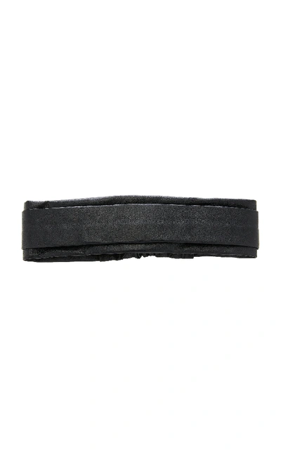 Epona Valley Narrow Leather Headband In Black