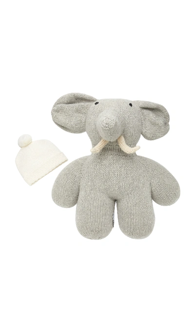 Il Borgo Infant Pom-pom Hat And Elephant Cashmere Set In Neutral