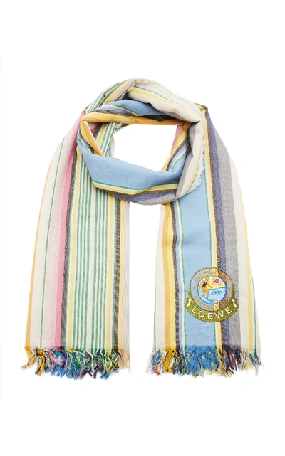 Loewe Multicolored Cotton-striped Scarf