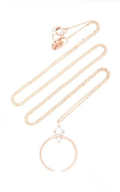 Sophie Ratner 14k Rose Gold Diamond Necklace