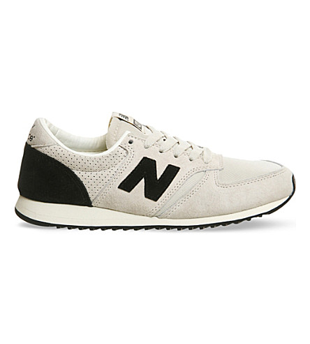New Balance 420 Suede And Mesh Trainers In Grey Black | ModeSens