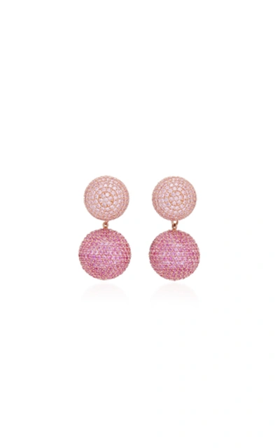 Anabela Chan Rose Sapphire 18k Gold Drop Earrings In Pink