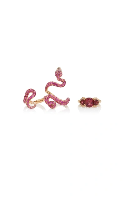 Wendy Yue Convertible 18k Rose Gold Multi-stone Ring In Pink
