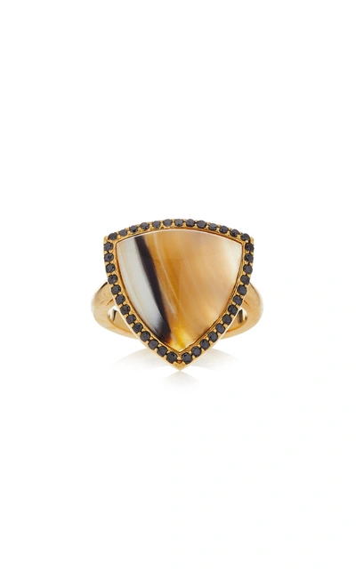 Guita M 18k Gold Diamond And Agate Ring In Yellow