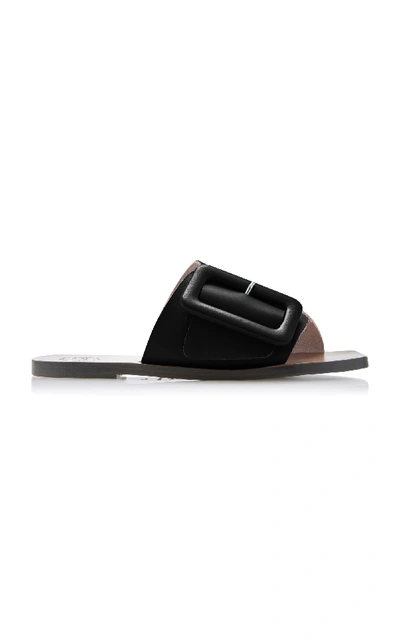 Atp Atelier Ceci Buckled Leather Slides In Black