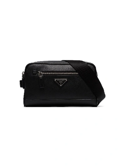 Prada Saffiano Leather Belt Bag In Black