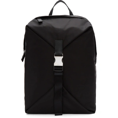 Prada Black Nylon Backpack With Buckle Closure