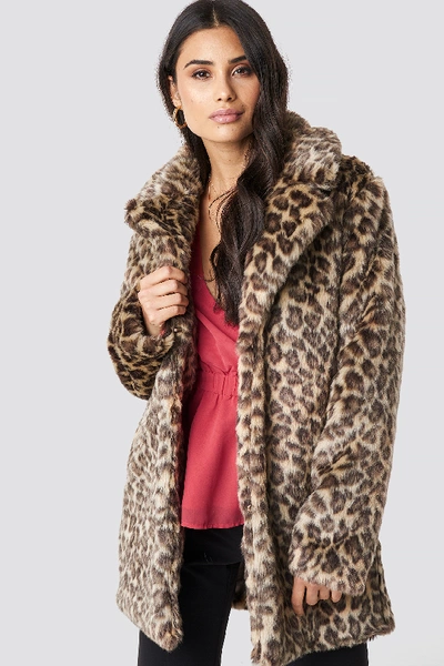 Dilara X Na-kd Fluffy Leo Jacket Multicolor In Leopard