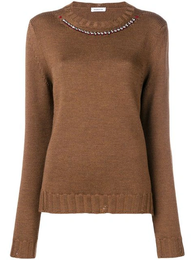 P.a.r.o.s.h Crystal Embellished Sweater In Brown