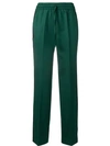 P.a.r.o.s.h Straight Leg Stripe Trousers In Green
