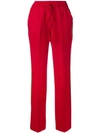 P.a.r.o.s.h Straight Leg Stripe Trousers In Red