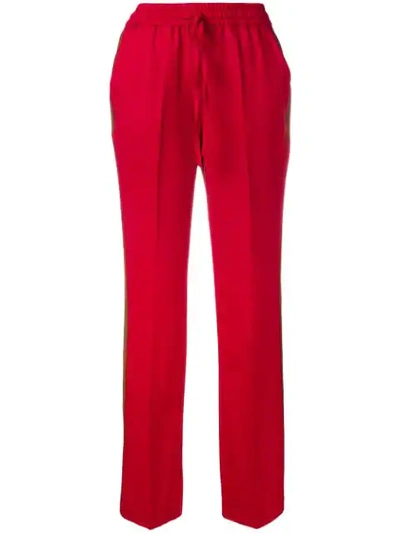 P.a.r.o.s.h Straight Leg Stripe Trousers In Red