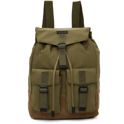 Rag & Bone Field Water Resistant Nylon & Leather Backpack - Green In Olivenight