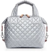 Mz Wallace Micro Sutton Bag - Metallic In Silver/silver