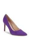 Charles David Denise Suede Point Toe Pumps In Purple