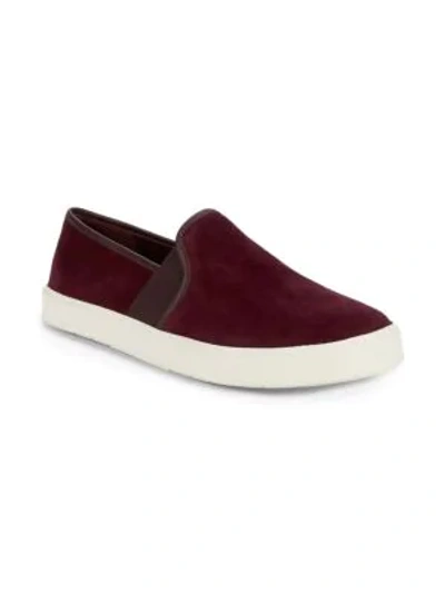 Vince Preston Suede Slip-on Sneakers In Bordeaux