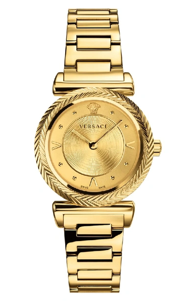 Versace Collection V-motif Vintage Logo Watch, 35mm In Gold